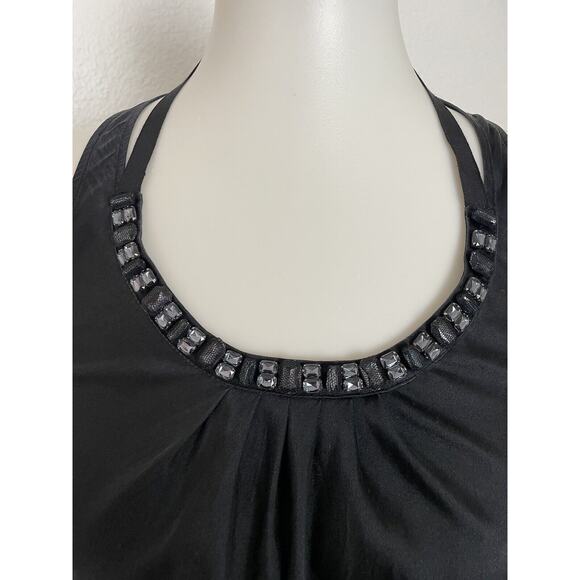 Club Monaco Tank Top Jeweled Ribbon Tie Racerback - Picture 3 of 8